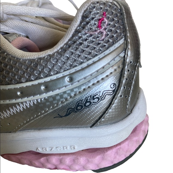 New Balance 665 Breast Cancer Awareness Walking Sneakers Shoes 8.5 Silver Pink - Picture 9 of 11